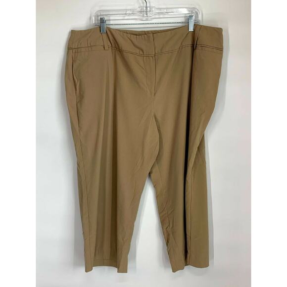 Larry Levine Woman Tan Cropped Chino Pants 20W - Picture 1 of 6